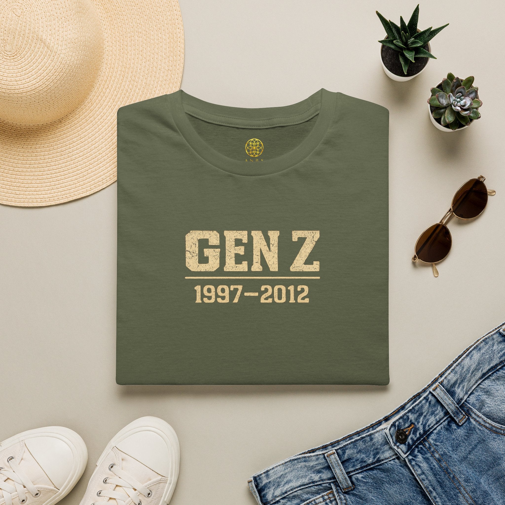 Gen Z 1997–2012 T-Shirt — Retro Vintage Gold Lettering Tee