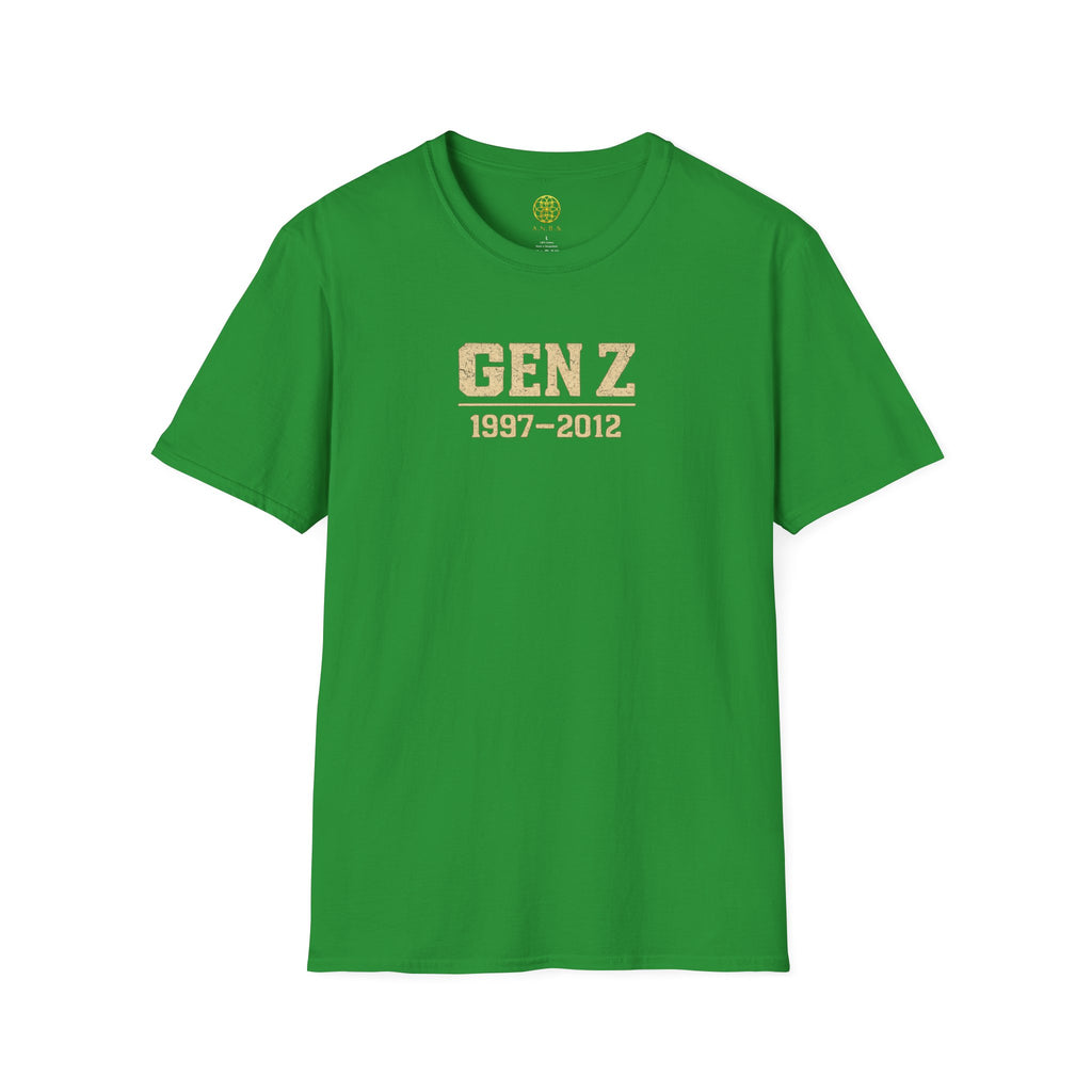 Gen Z 1997–2012 T-Shirt — Retro Vintage Gold Lettering Tee