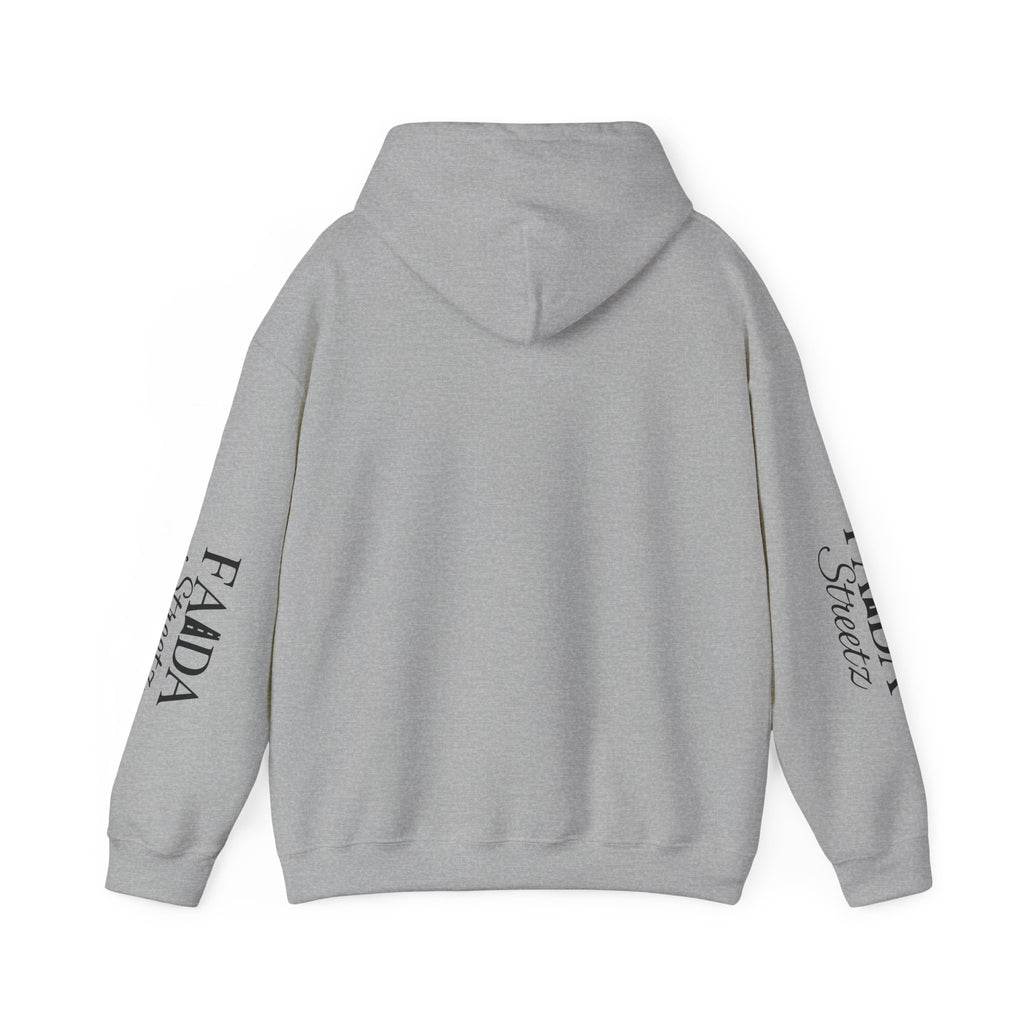 Faada Streetz Hoodie — Minimal Pyramid Logo Hoodie with Sleeve Script