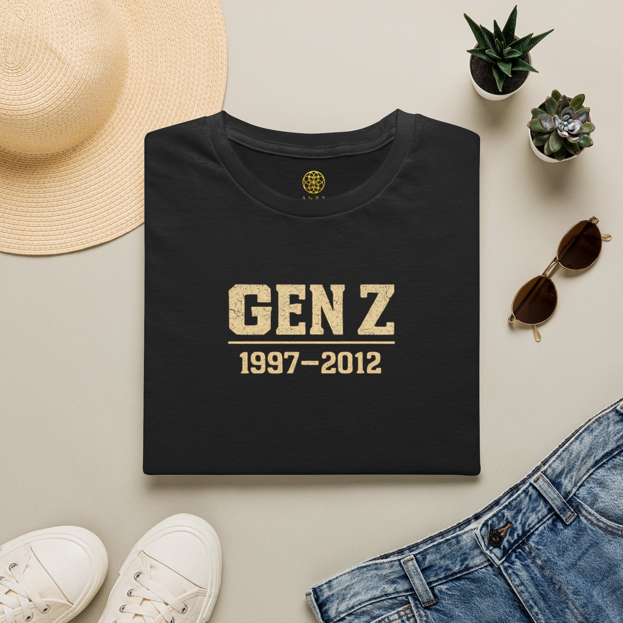 Gen Z 1997–2012 T-Shirt — Retro Vintage Gold Lettering Tee