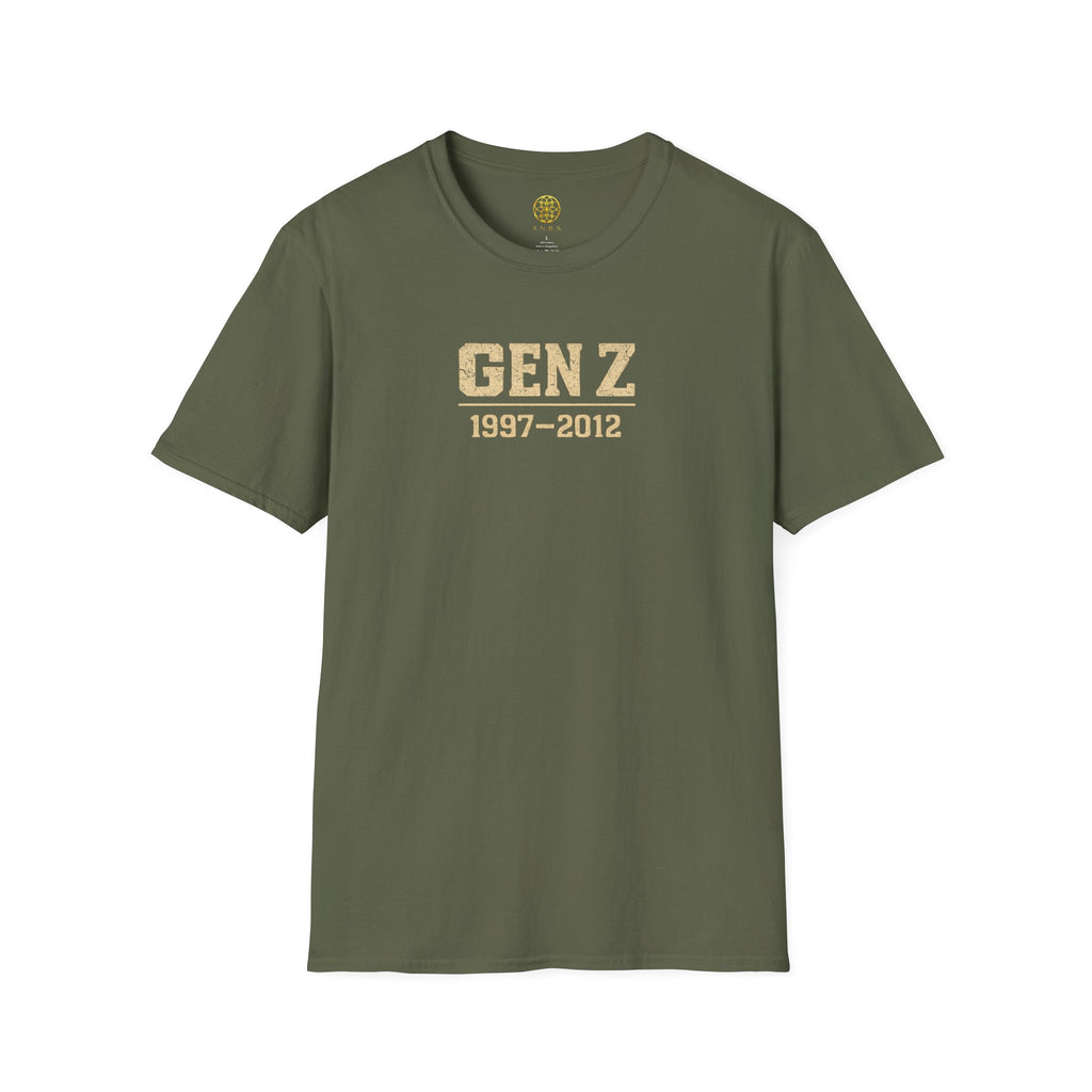 Gen Z 1997–2012 T-Shirt — Retro Vintage Gold Lettering Tee