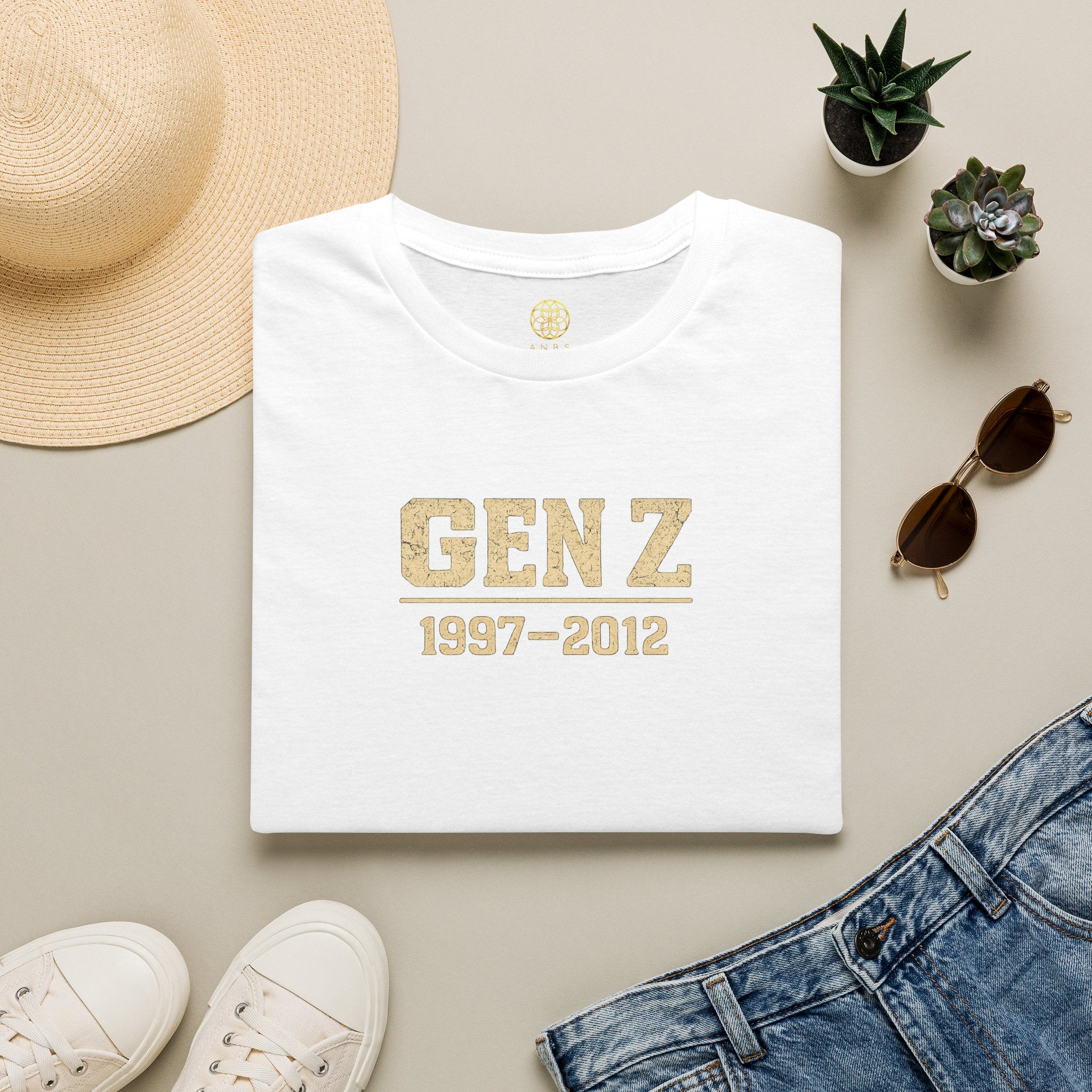 Gen Z 1997–2012 T-Shirt — Retro Vintage Gold Lettering Tee