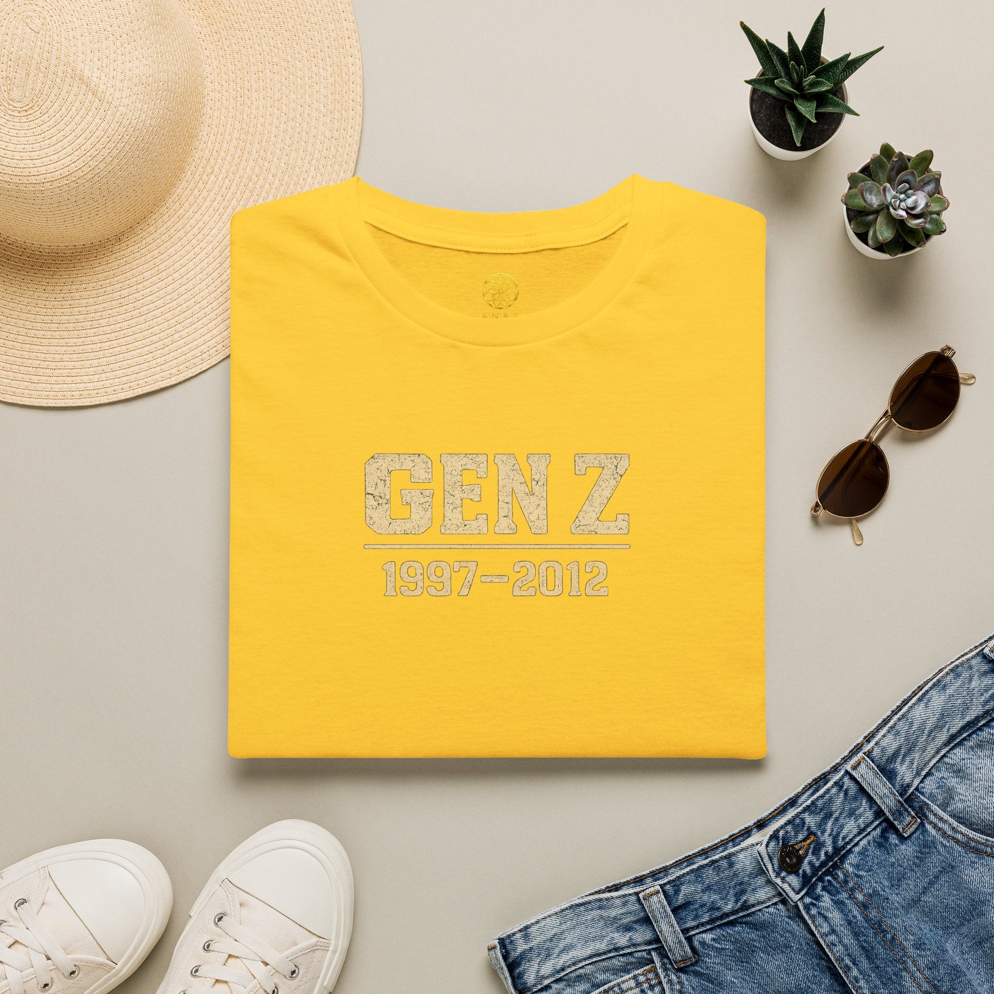 Gen Z 1997–2012 T-Shirt — Retro Vintage Gold Lettering Tee