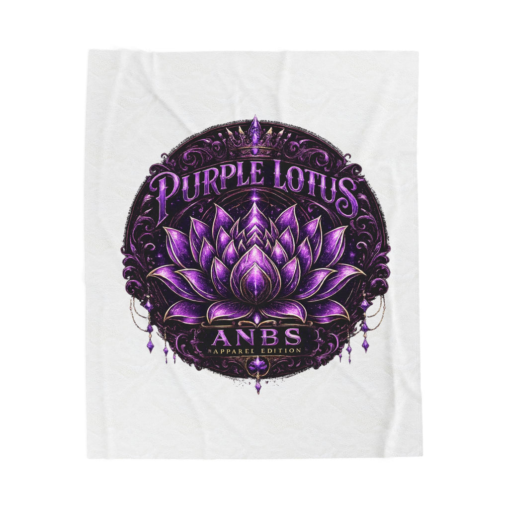 Purple Lotus Velveteen Plush Blanket – ANBS Floral Meditation Throw