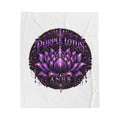 Purple Lotus Velveteen Plush Blanket – ANBS Floral Meditation Throw