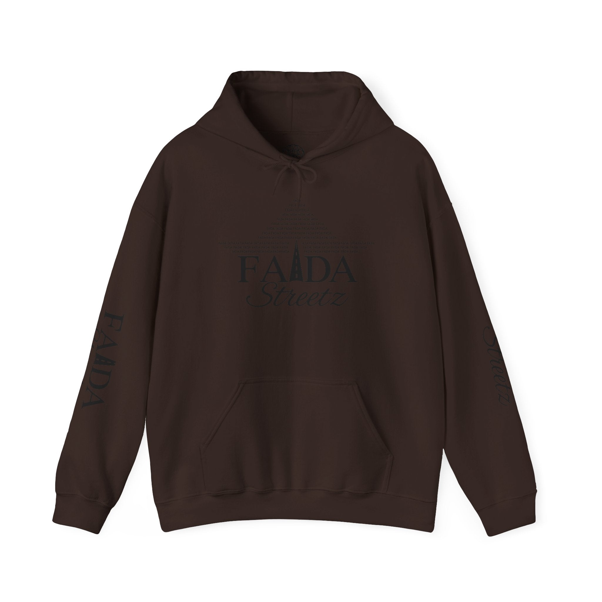 Faada Streetz Hoodie — Minimal Pyramid Logo Hoodie with Sleeve Script