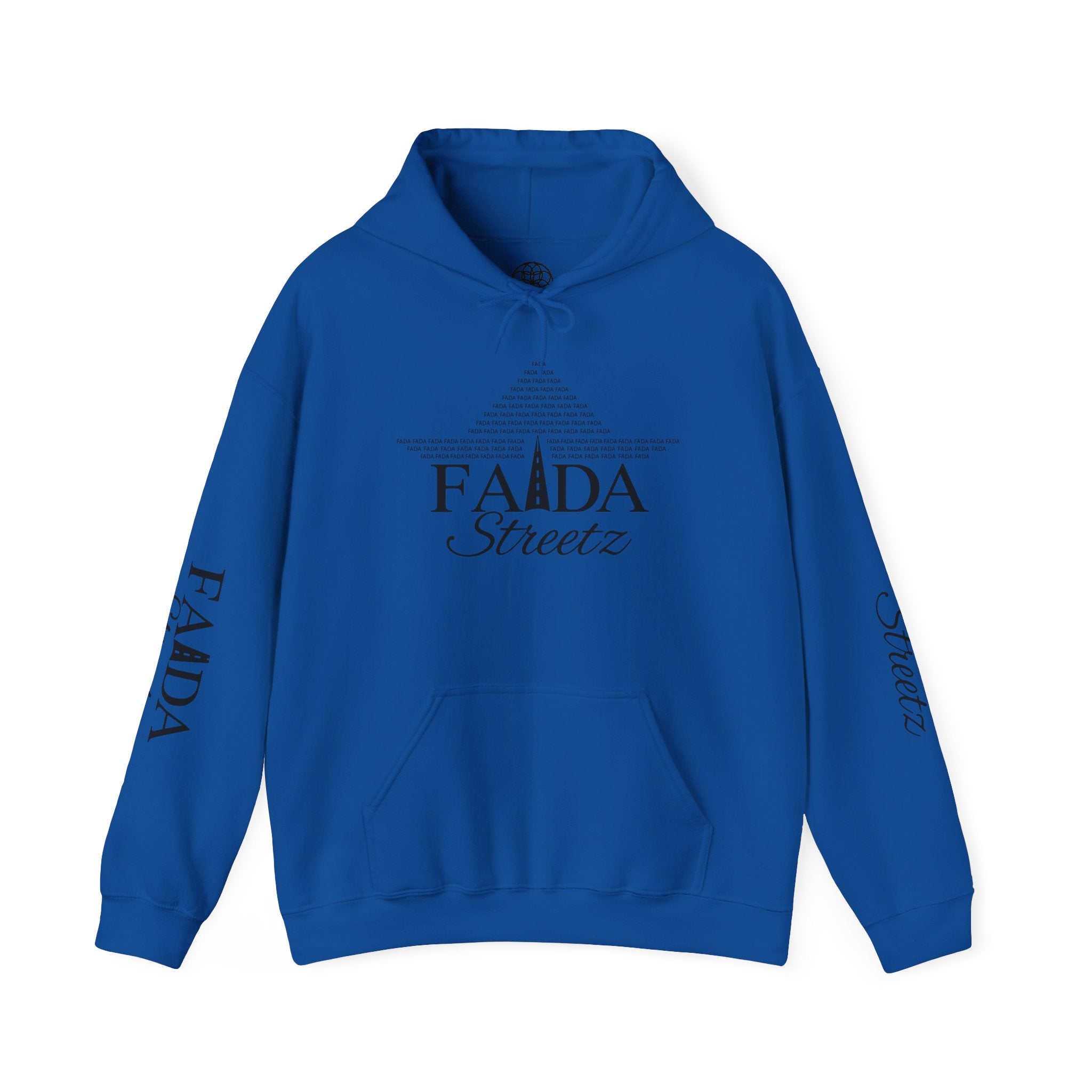 Faada Streetz Hoodie — Minimal Pyramid Logo Hoodie with Sleeve Script