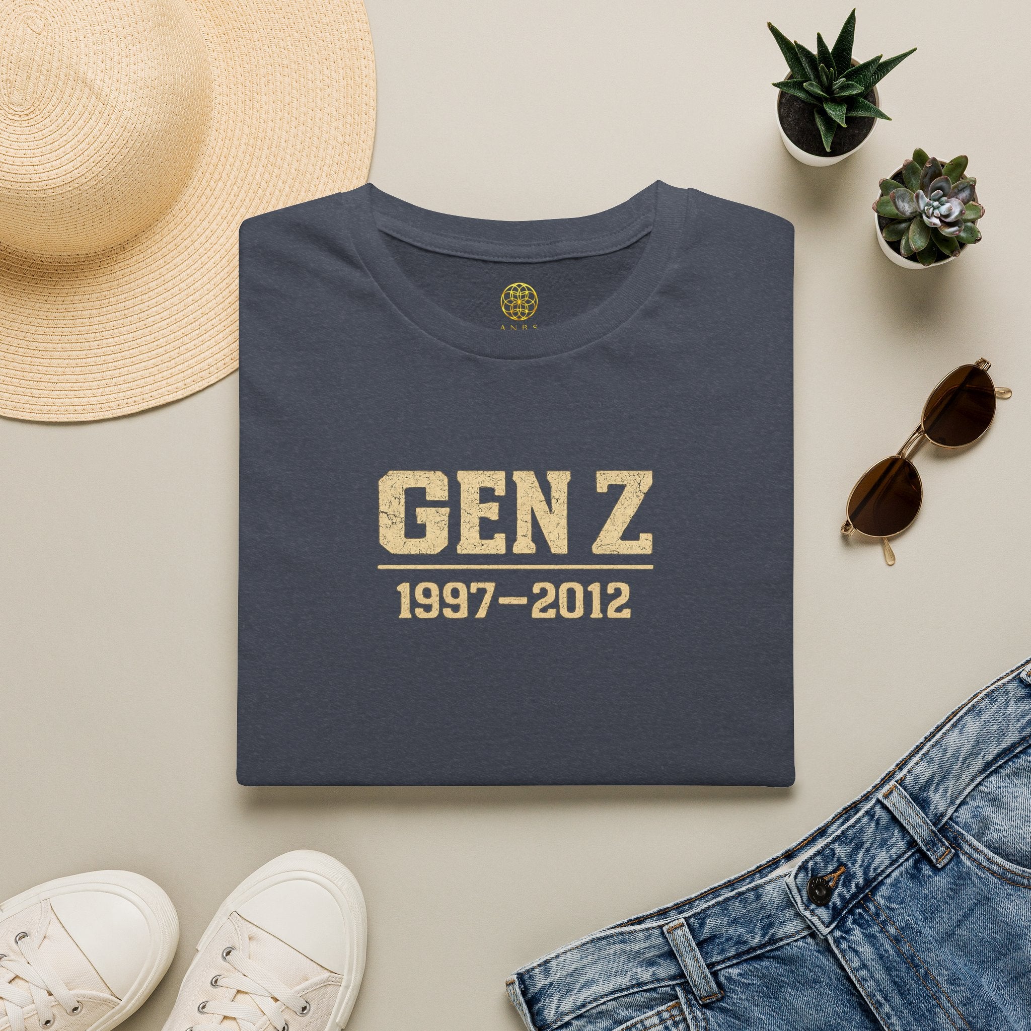 Gen Z 1997–2012 T-Shirt — Retro Vintage Gold Lettering Tee