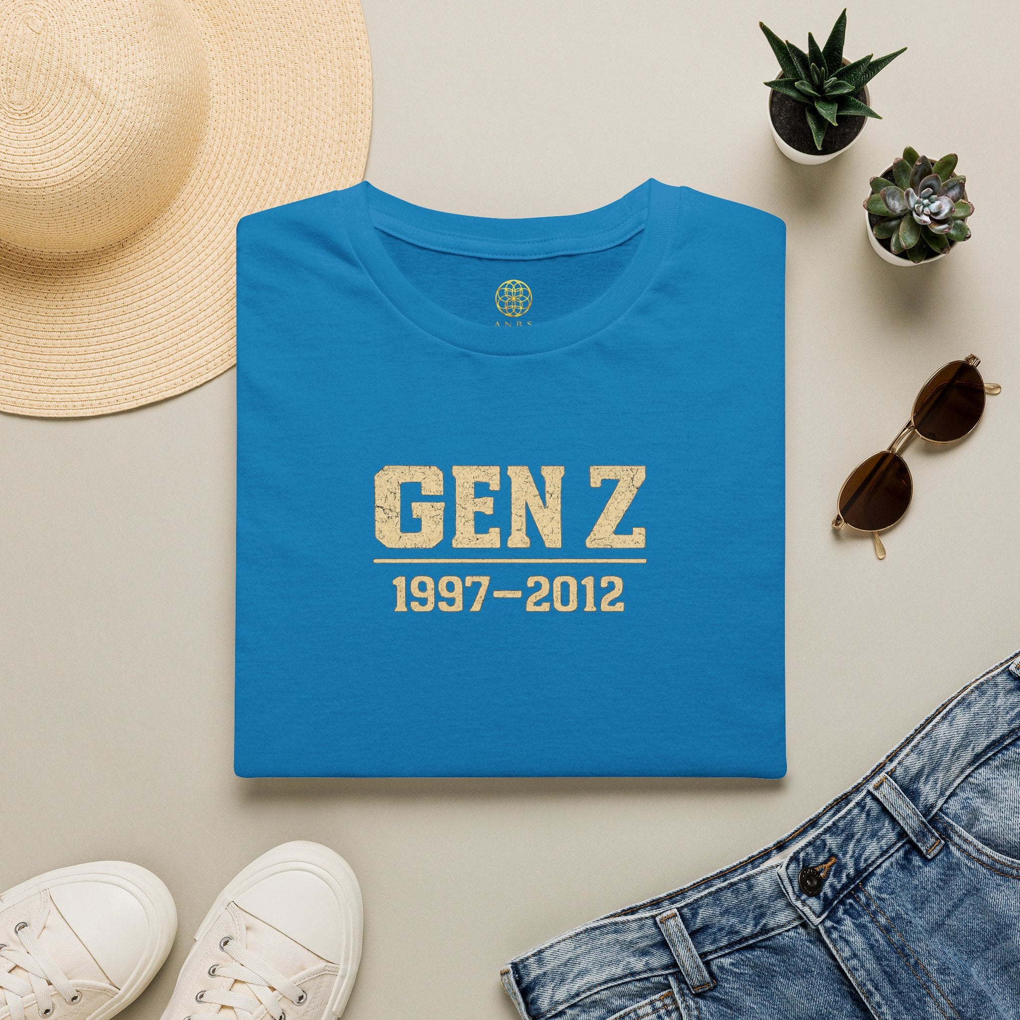 Gen Z 1997–2012 T-Shirt — Retro Vintage Gold Lettering Tee