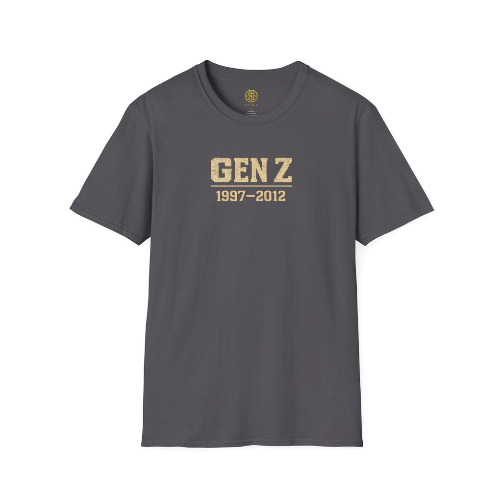 Gen Z 1997–2012 T-Shirt — Retro Vintage Gold Lettering Tee