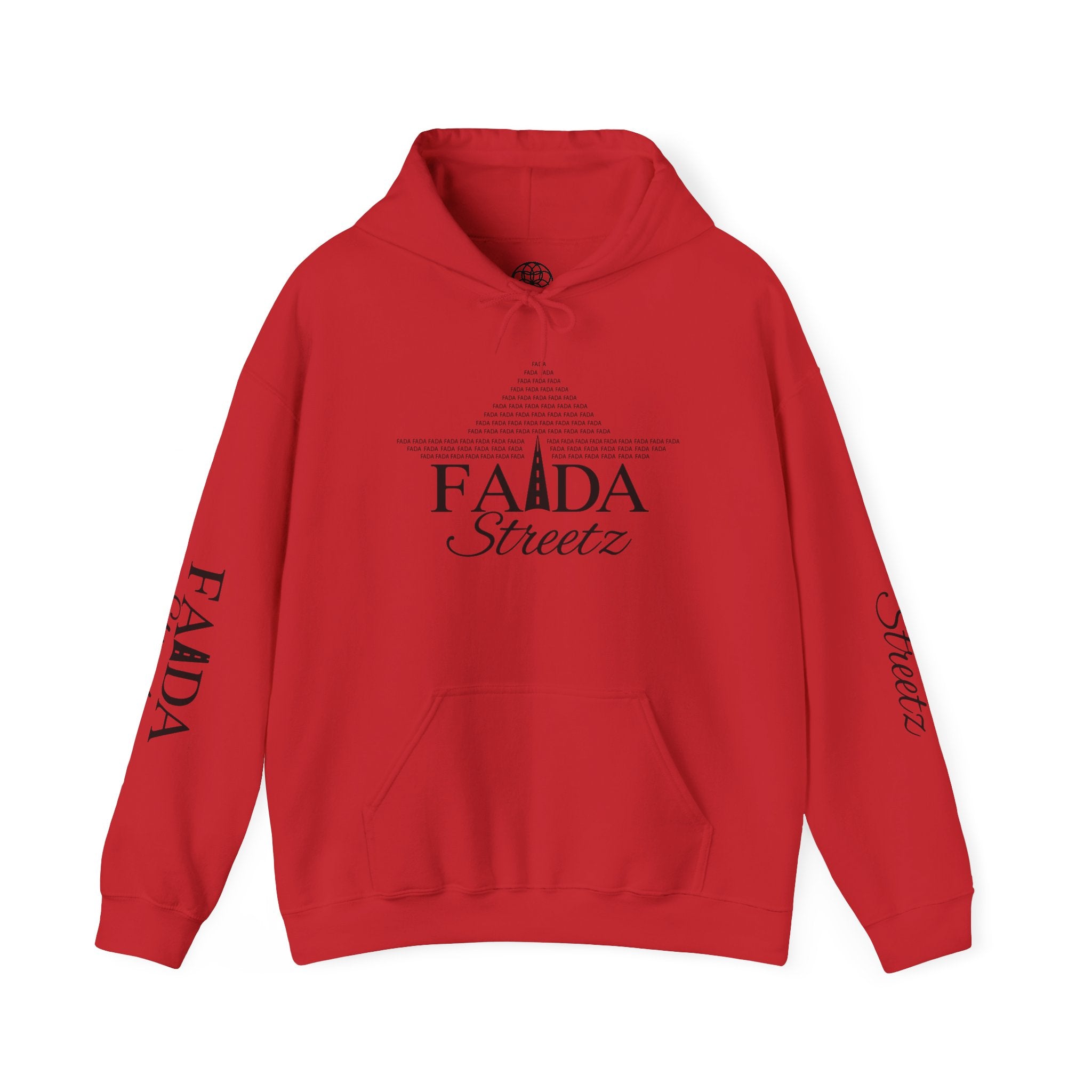 Faada Streetz Hoodie — Minimal Pyramid Logo Hoodie with Sleeve Script