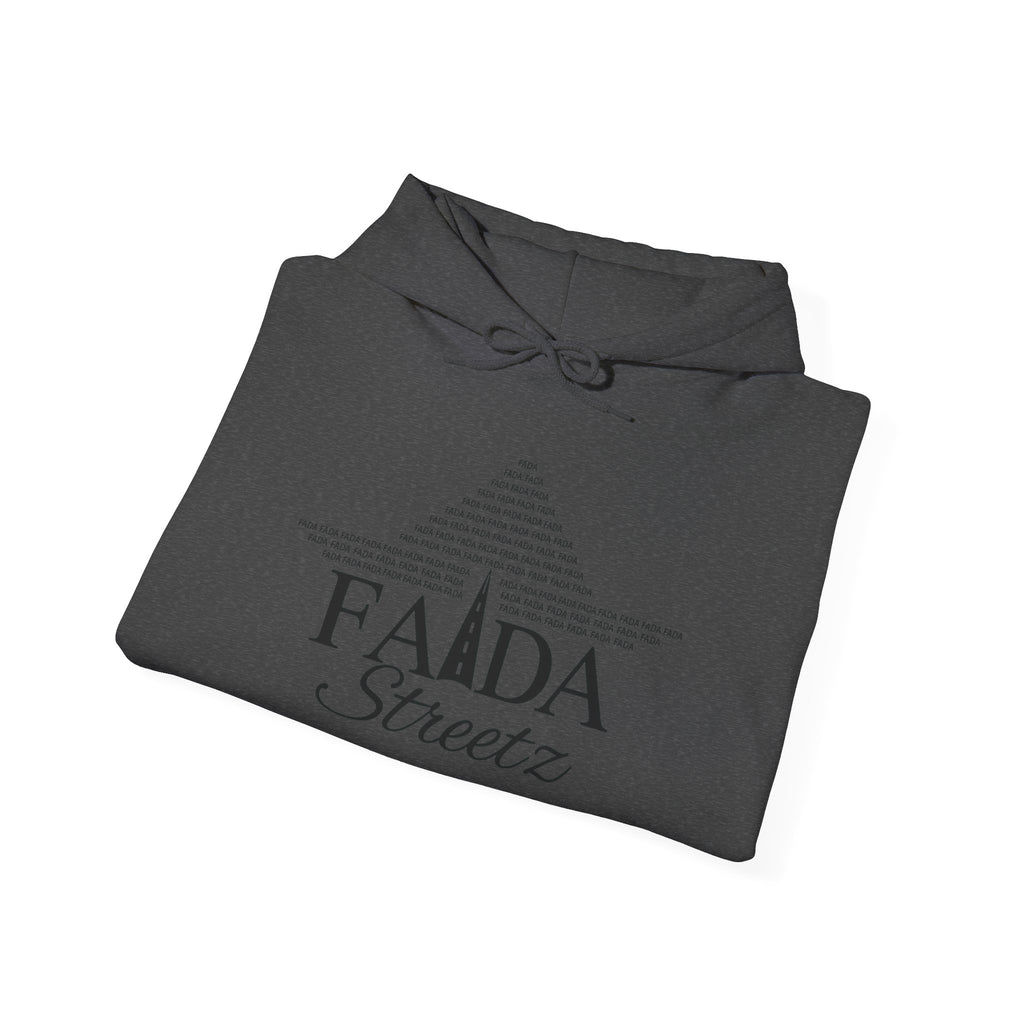 Faada Streetz Hoodie — Minimal Pyramid Logo Hoodie with Sleeve Script