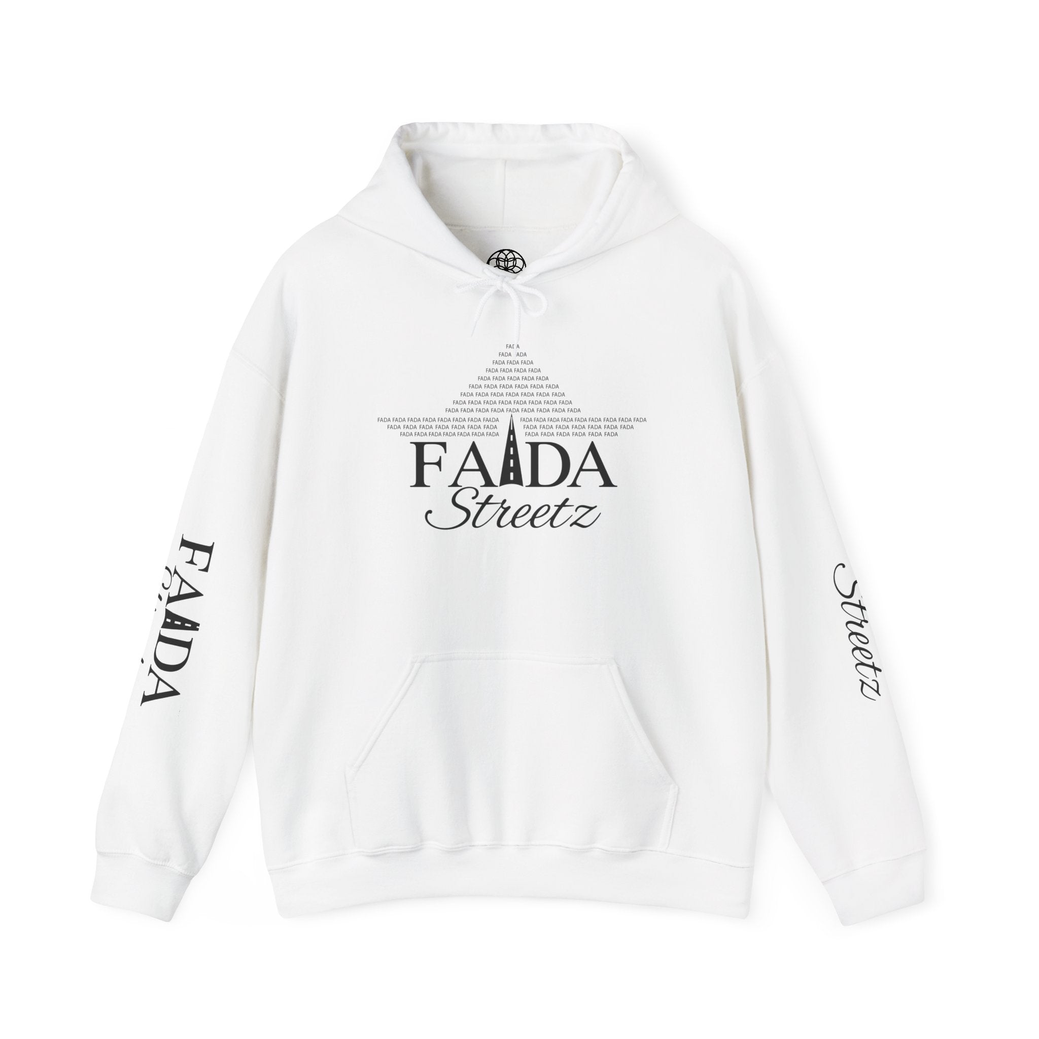 Faada Streetz Hoodie — Minimal Pyramid Logo Hoodie with Sleeve Script