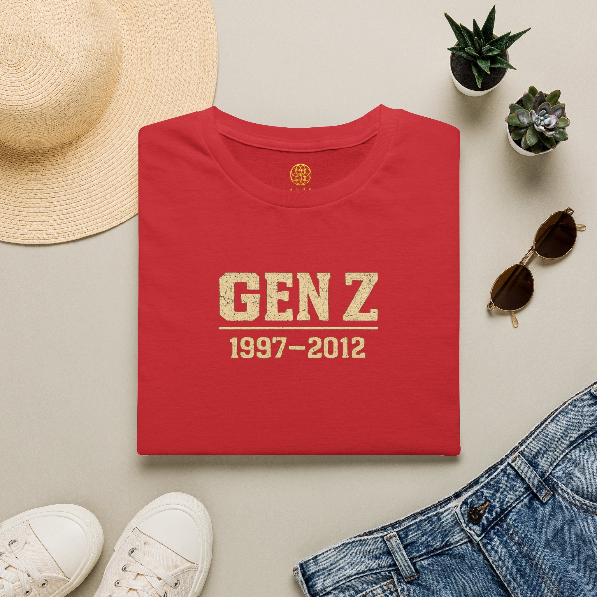 Gen Z 1997–2012 T-Shirt — Retro Vintage Gold Lettering Tee