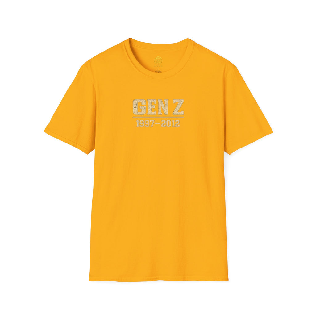 Gen Z 1997–2012 T-Shirt — Retro Vintage Gold Lettering Tee
