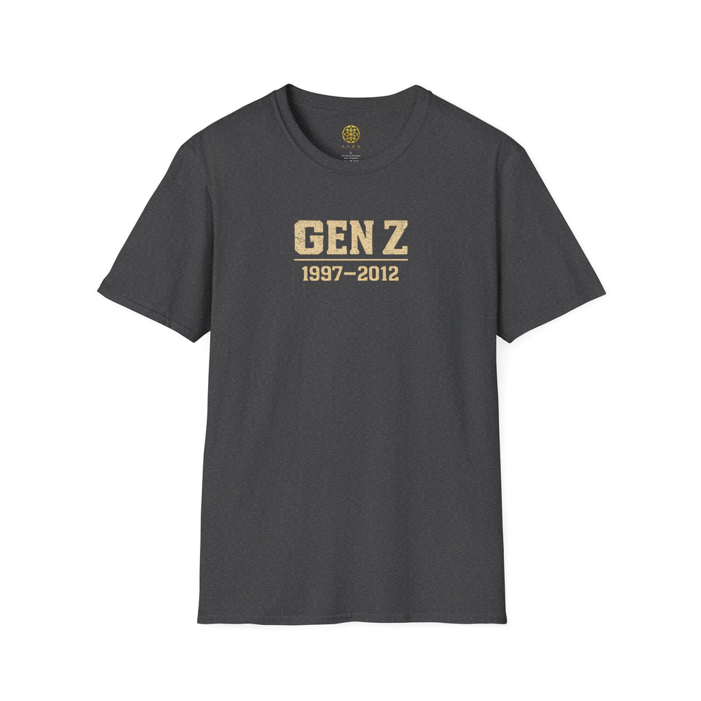 Gen Z 1997–2012 T-Shirt — Retro Vintage Gold Lettering Tee