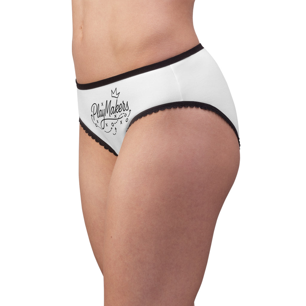 PlayMakers Lace-Trim Women's Briefs — Cozy Branded Cotton-Feel Underwear