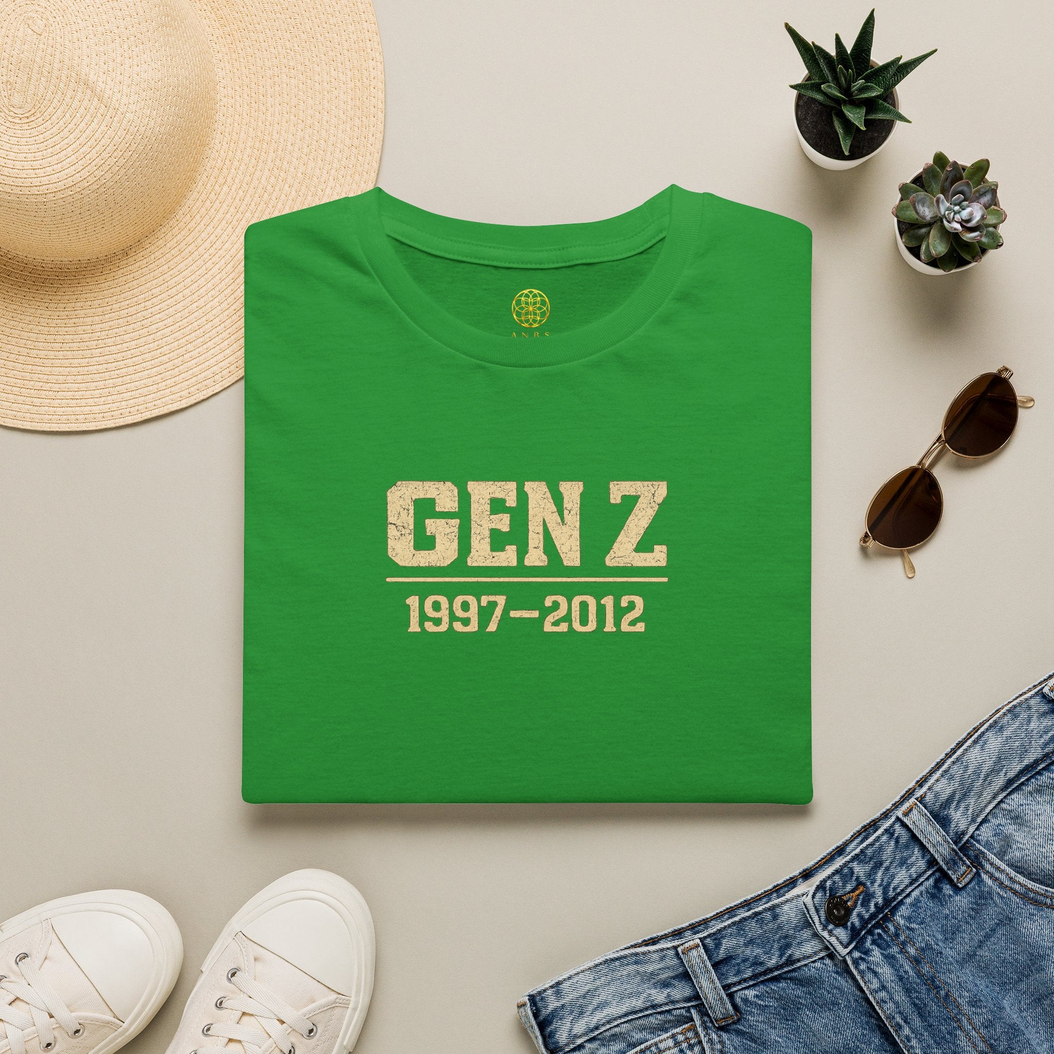 Gen Z 1997–2012 T-Shirt — Retro Vintage Gold Lettering Tee