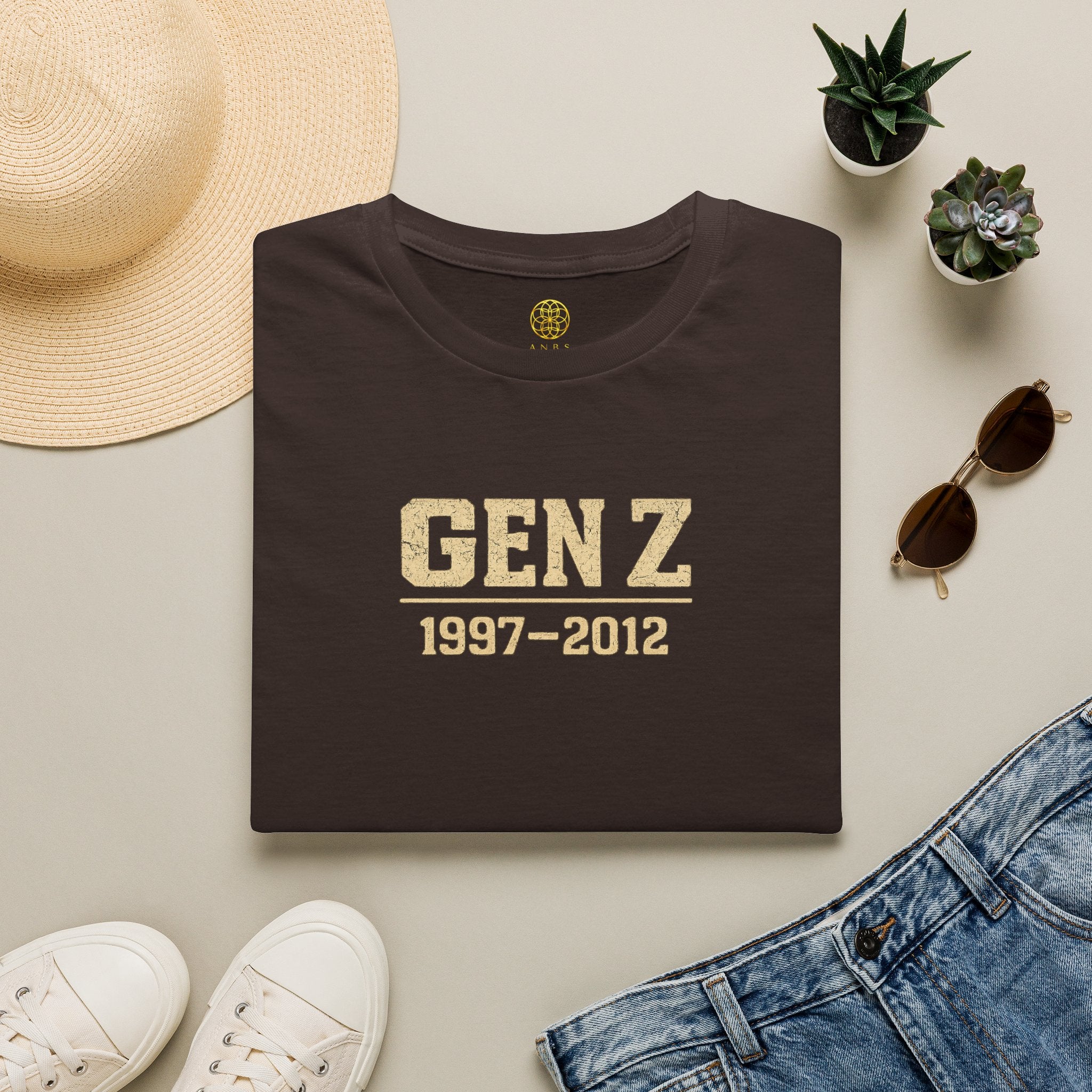 Gen Z 1997–2012 T-Shirt — Retro Vintage Gold Lettering Tee