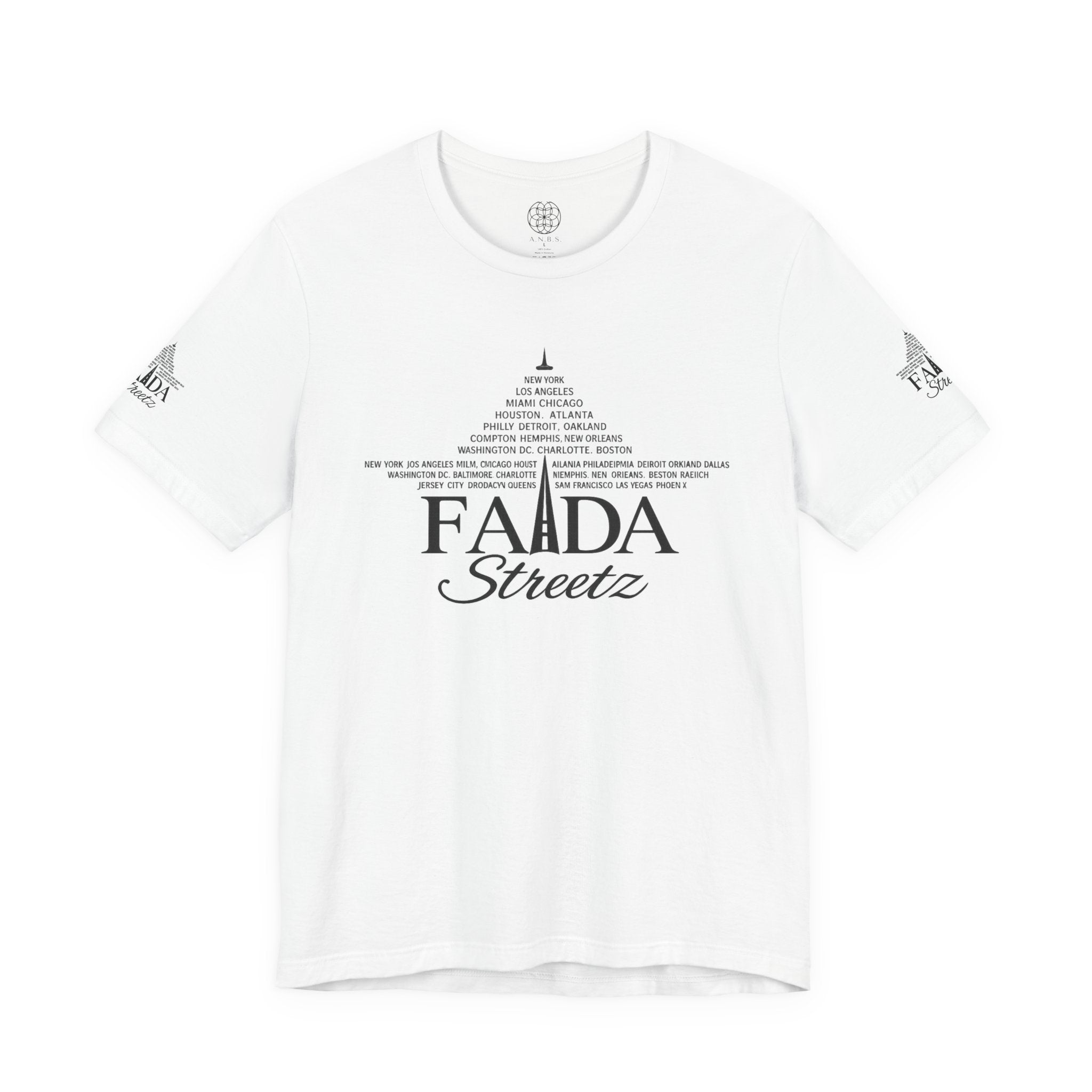 FaDa Streetz Graphic Tee — City Skyline Script Logo T‑Shirt