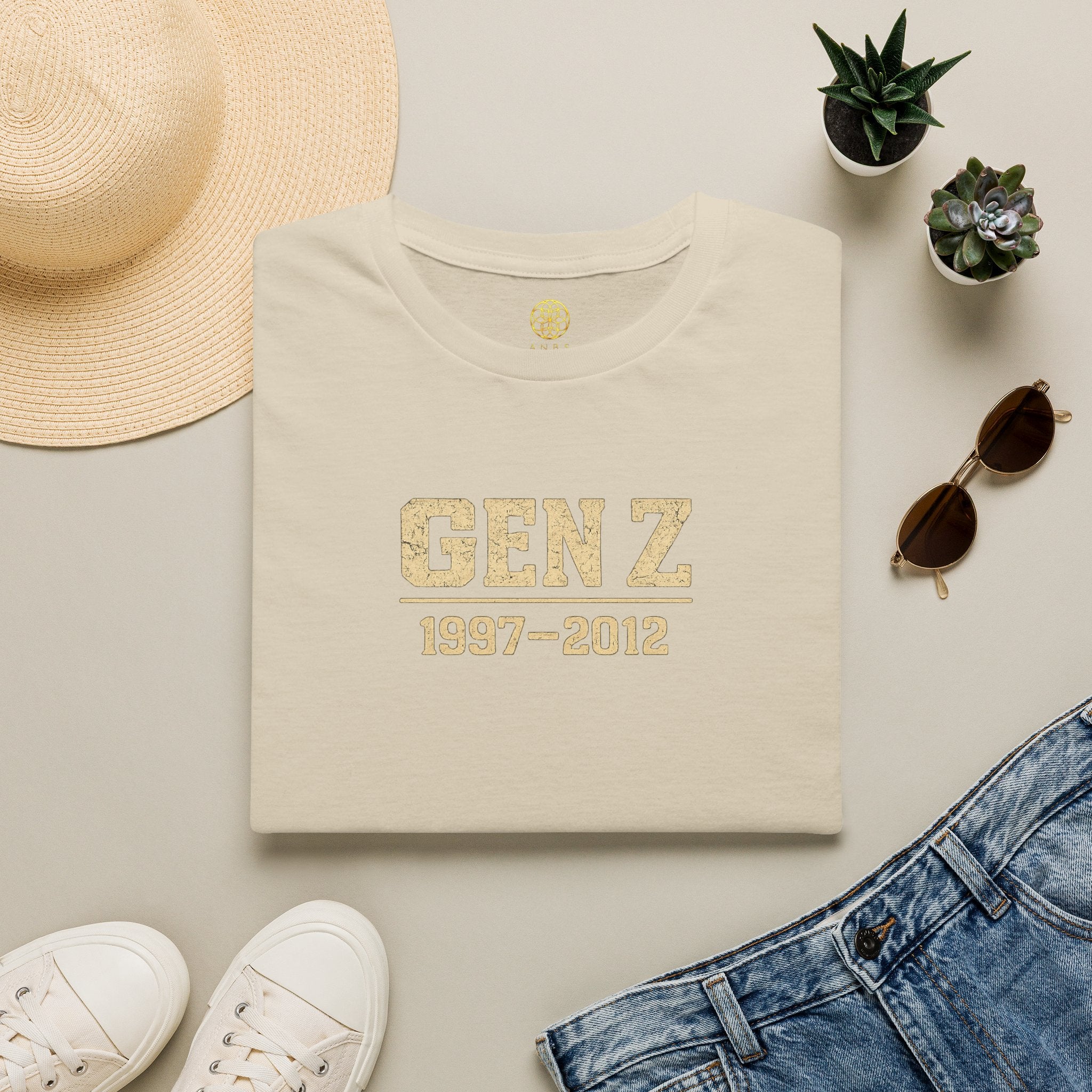 Gen Z 1997–2012 T-Shirt — Retro Vintage Gold Lettering Tee
