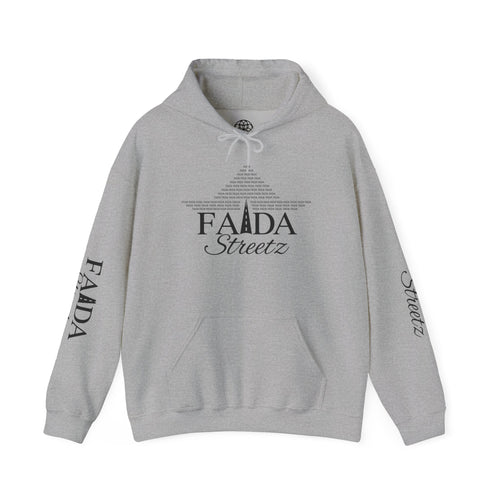 Faada Streetz Hoodie — Minimal Pyramid Logo Hoodie with Sleeve Script