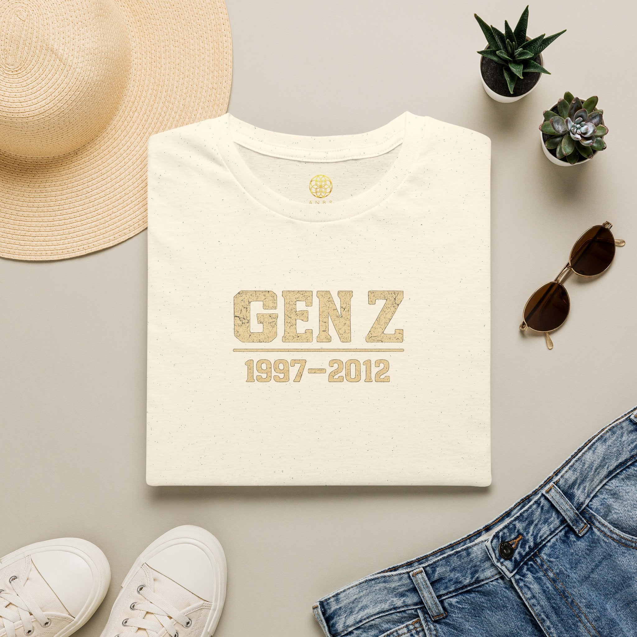 Gen Z 1997–2012 T-Shirt — Retro Vintage Gold Lettering Tee